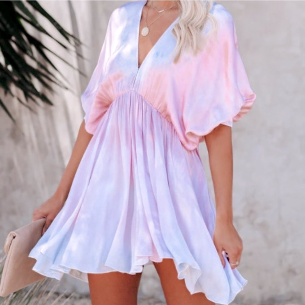 Tie dye baby doll swing dress